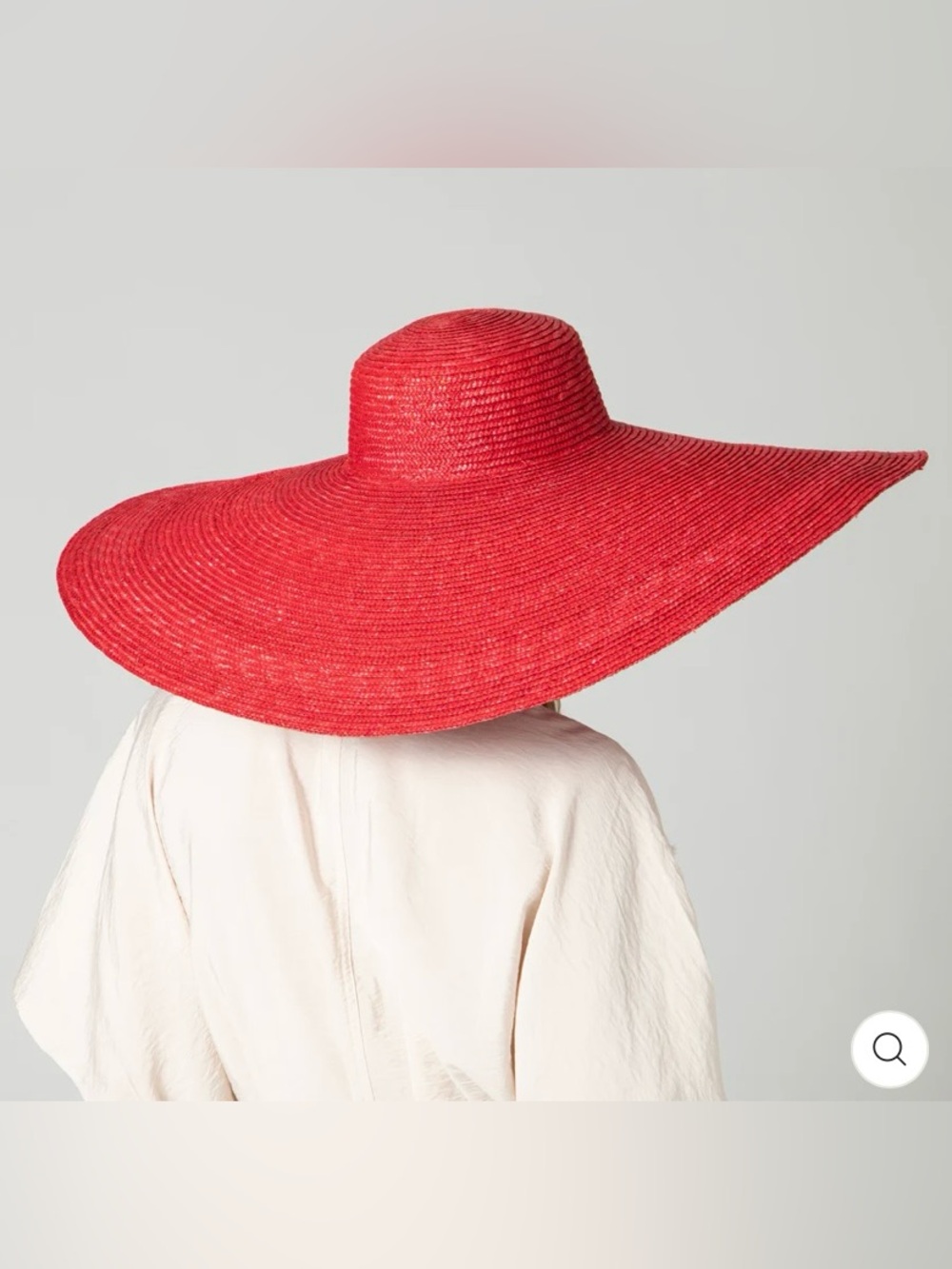 On Holiday Oversized Wide Brim Straw Sun Hat - Red - Picture 5 of 16